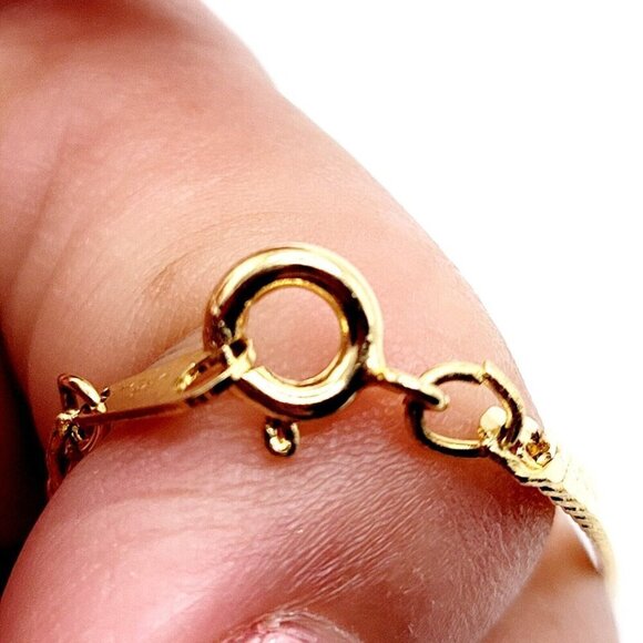 Vintage 3mm Herringbone Chain Bracelet Gold Tone 7.5" Made In Korea Timeless - Picture 6 of 6